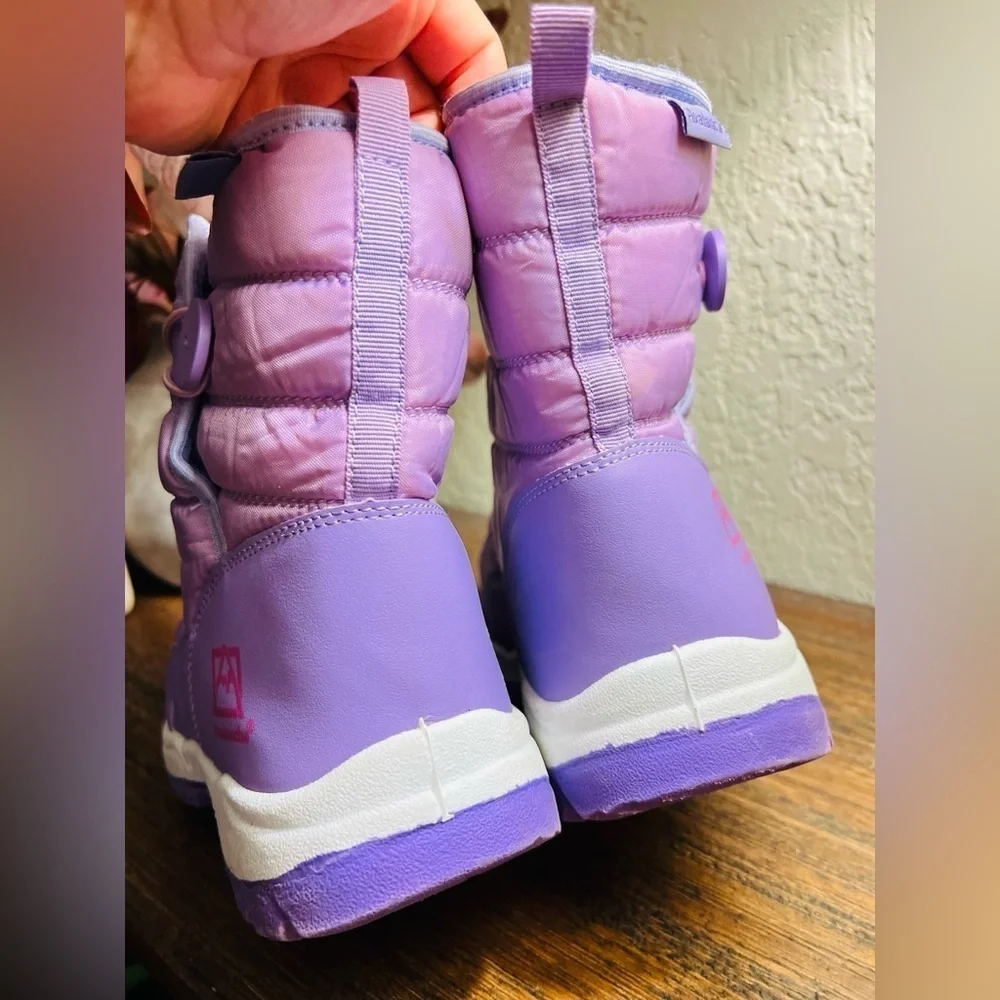 Avalanche Girls Boots Purple & Lavender Puffer Snow Boots Size 4