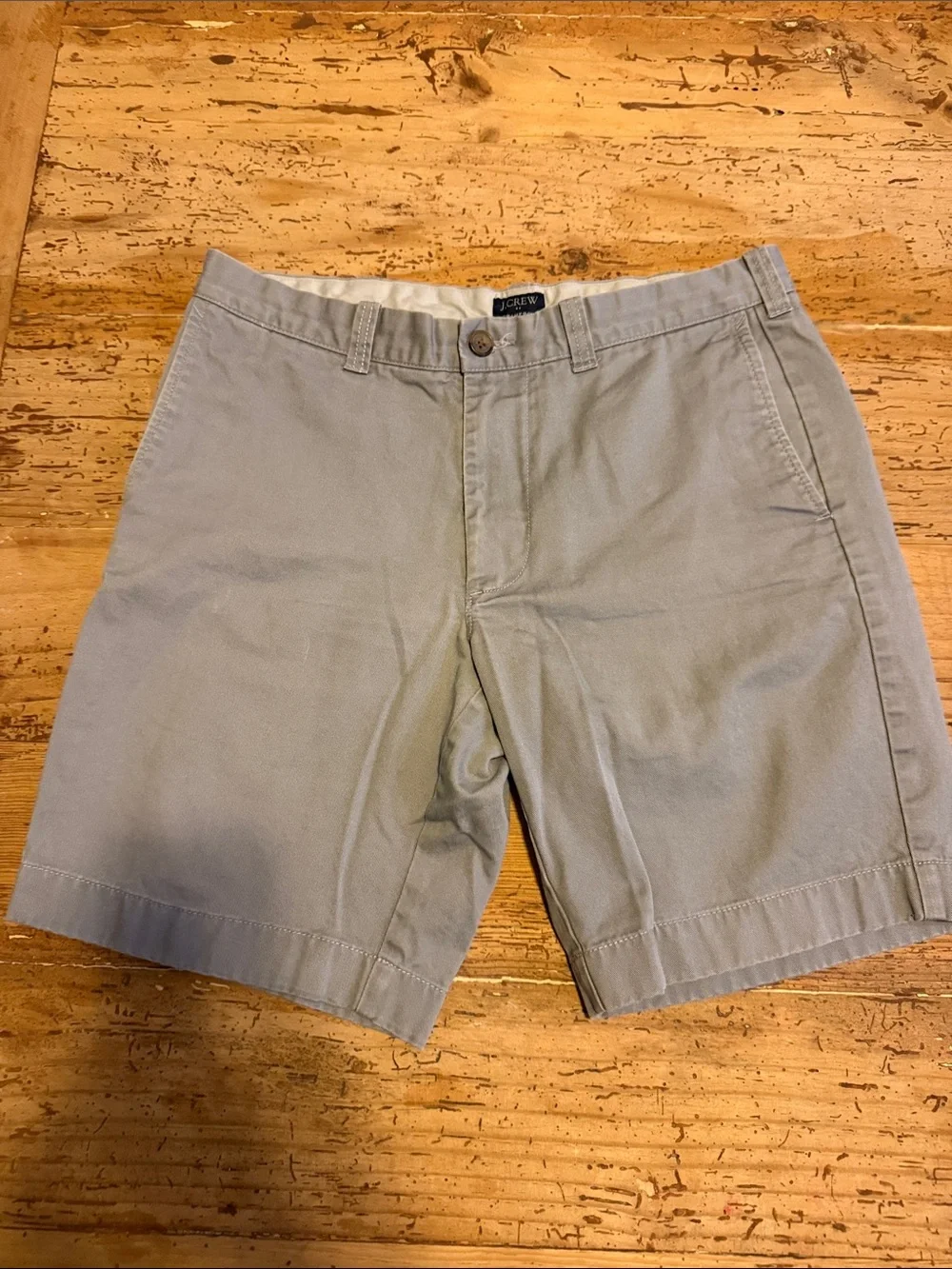 J. Crew Men's Light Gray Flat Front Chino Shorts