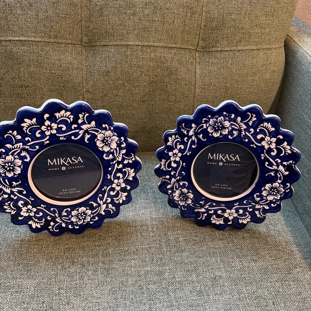 Mikasa‎ Home Accents Blue White Floral 4