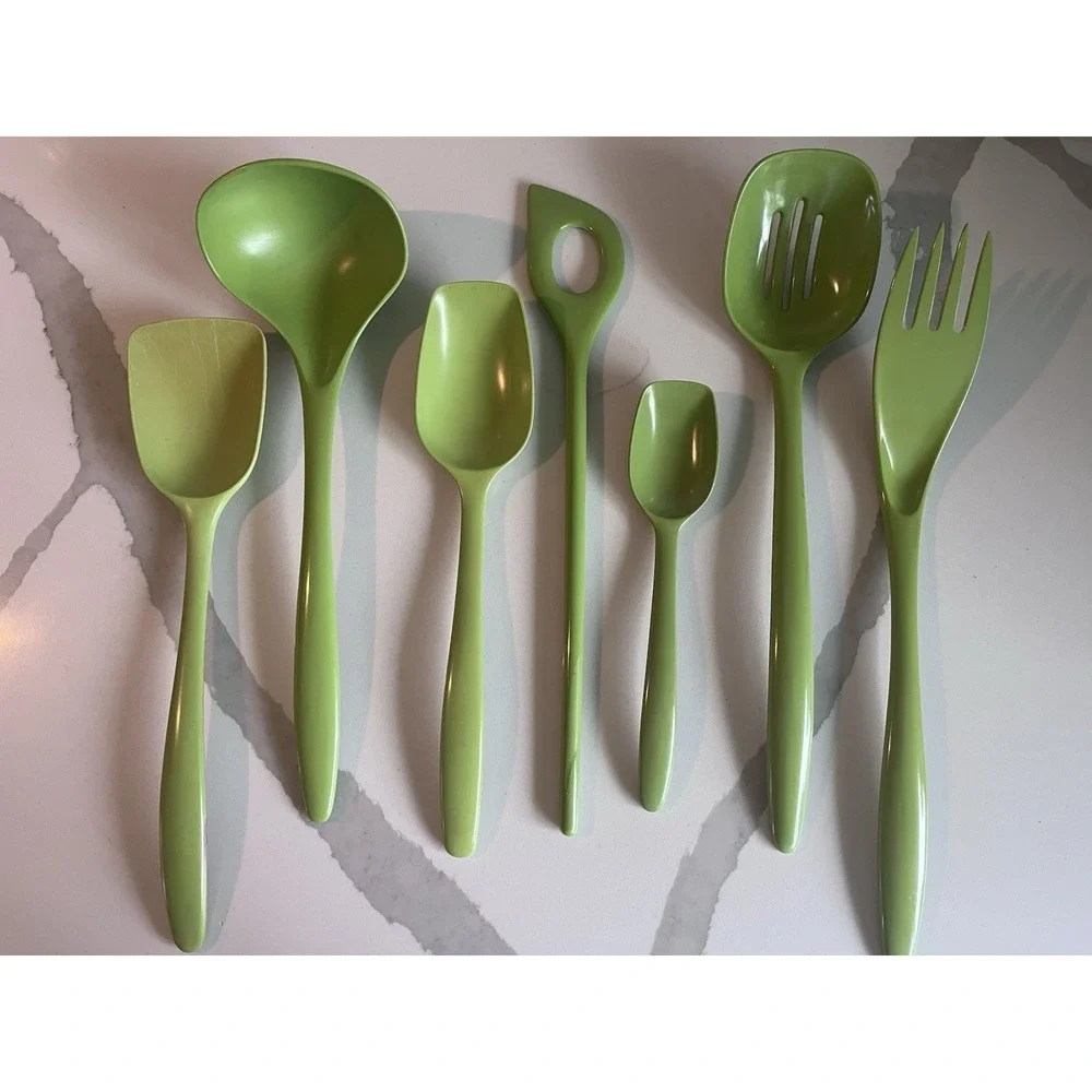 7 Pc Vintage Avocado Green Rosti Mepal‎ Melamine Kitchen Utensils Denmark