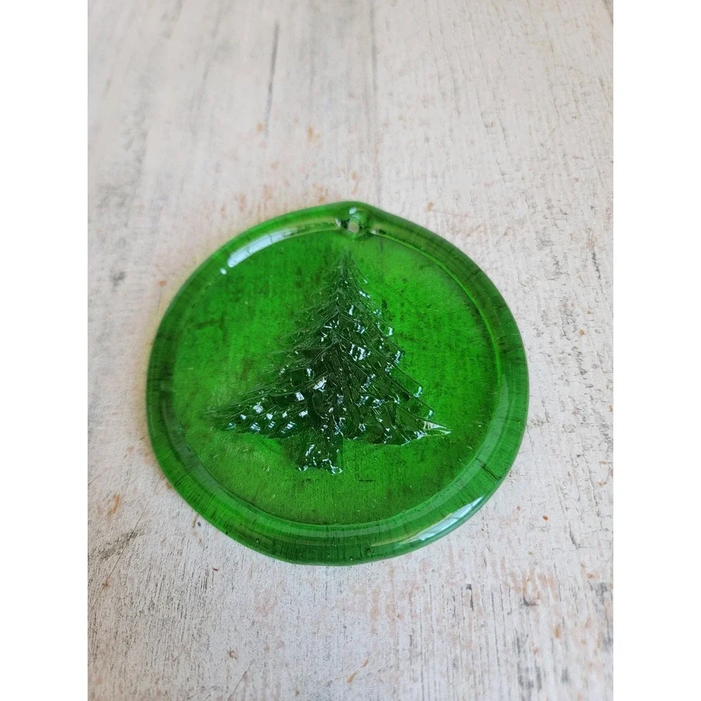 Abstract stained glass green Xmas tree ornament Unique Home decor