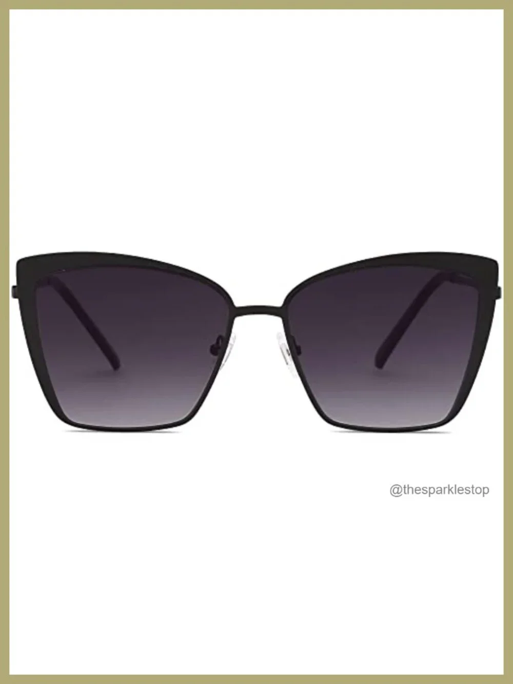Oversized Cateye Sunglasses for Women Metal Frame UV400 Mirror