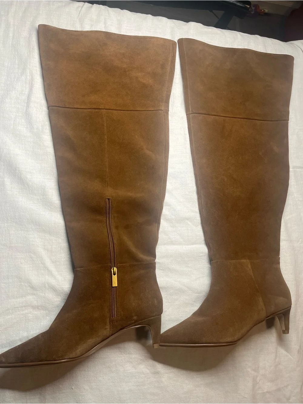 Vince Camuto Over-the-Knee Suede Boots in Cognac Brown