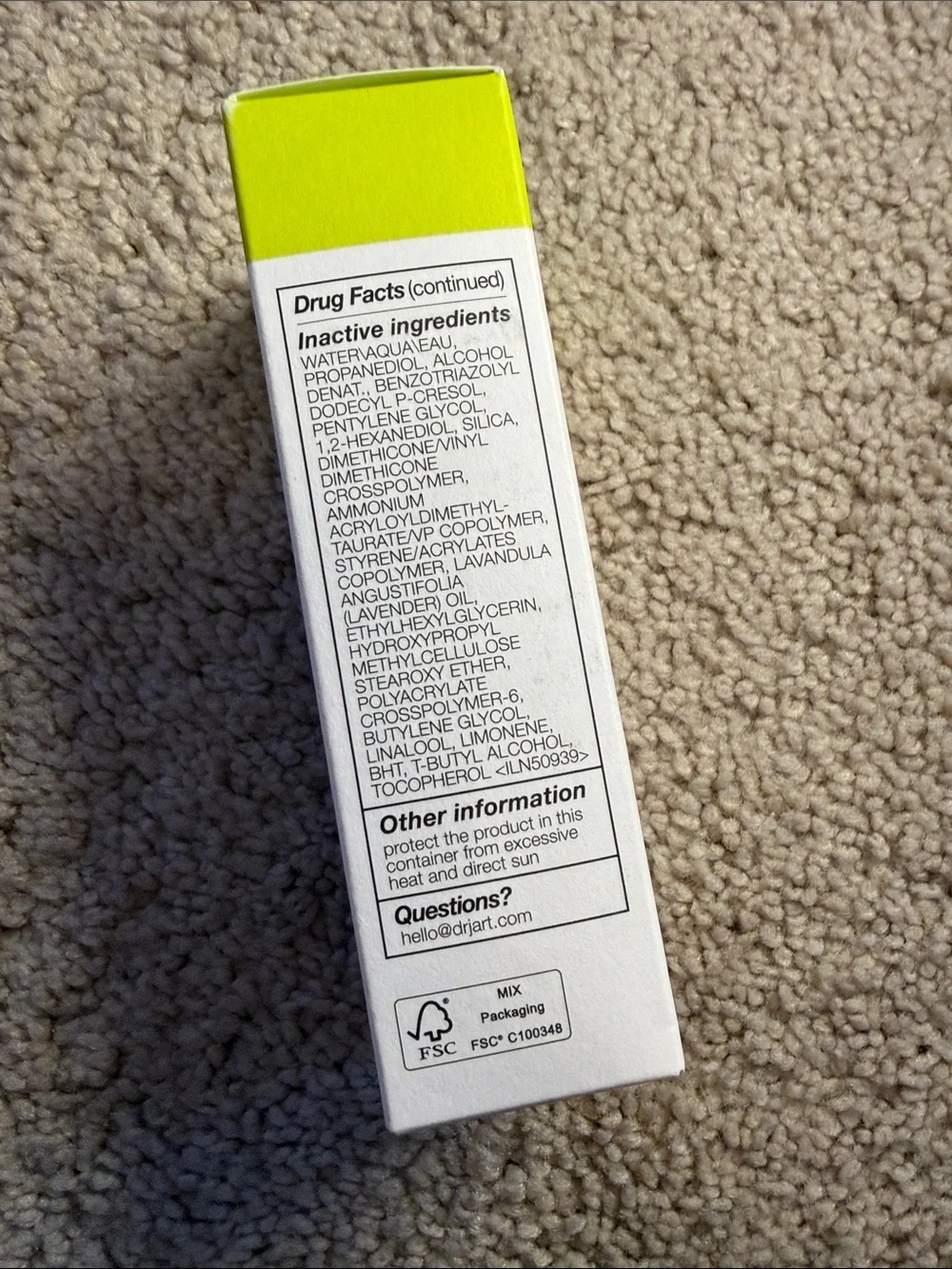 NIB! Dr. Jart Every Sun Day Sun Fluid SPF 50+ Broad Spectrum - White/Neon Yellow