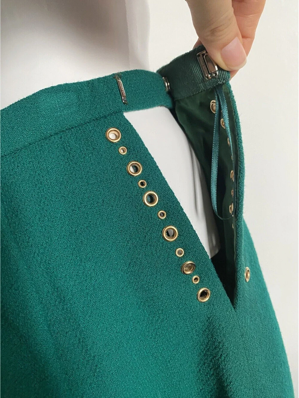 Vintage Louis Vuitton 2006 FR-36/38 Marc Jacobs Green Tray Asymmetrical Skirt