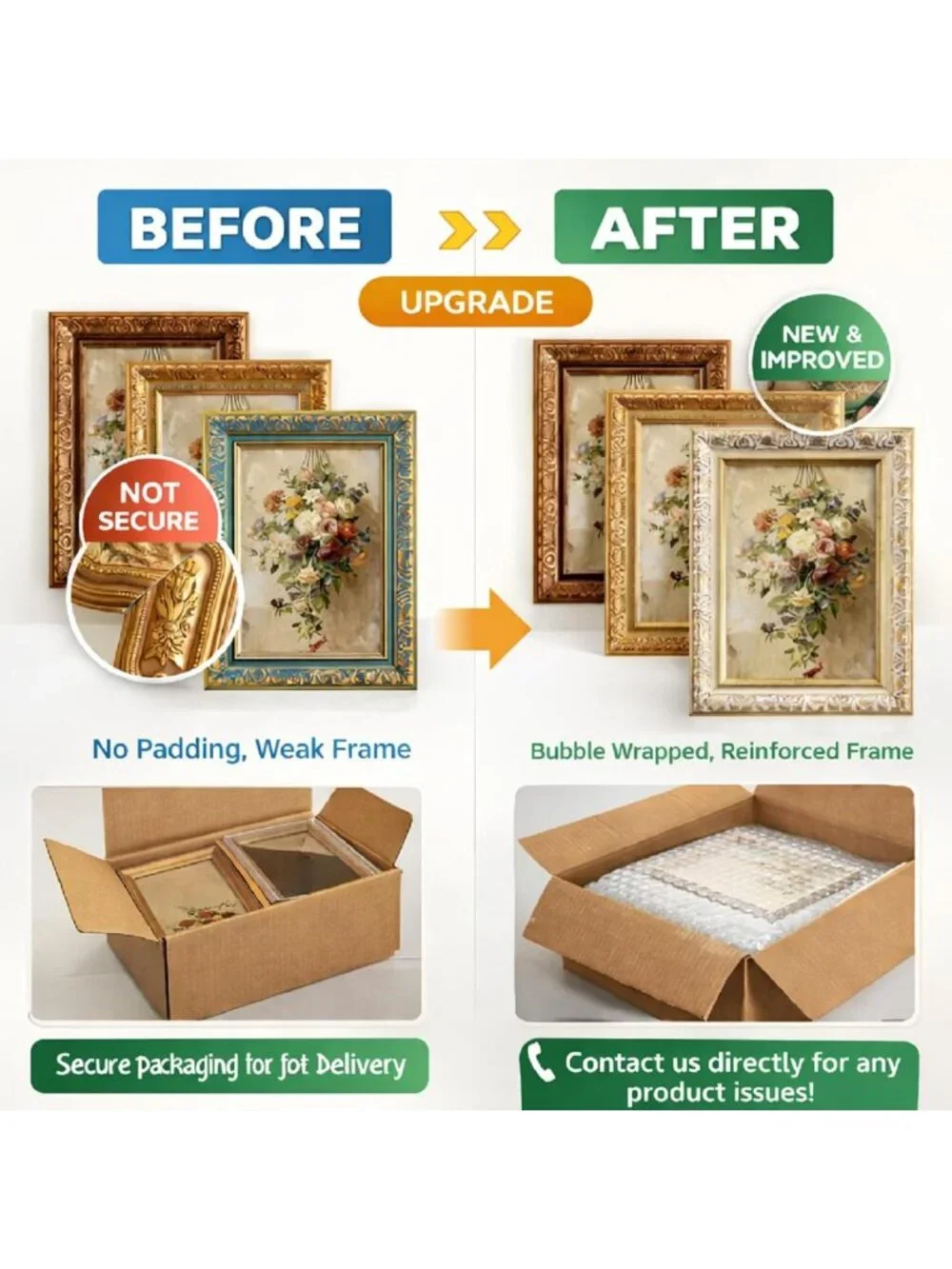 4 Pack Vintage Ornate Picture Frames Set - 5x7, Mixed Colors for Home Decor