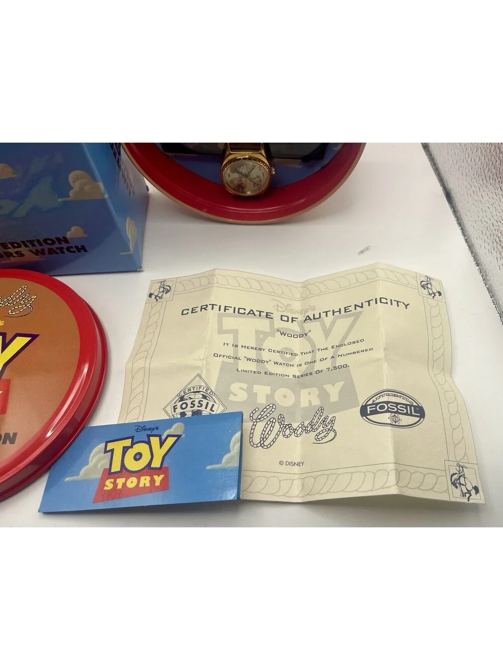 MINT RARE 1996 Fossil NUMBERED Edition TOY STORY WOODY Collectors Watch LI-1412