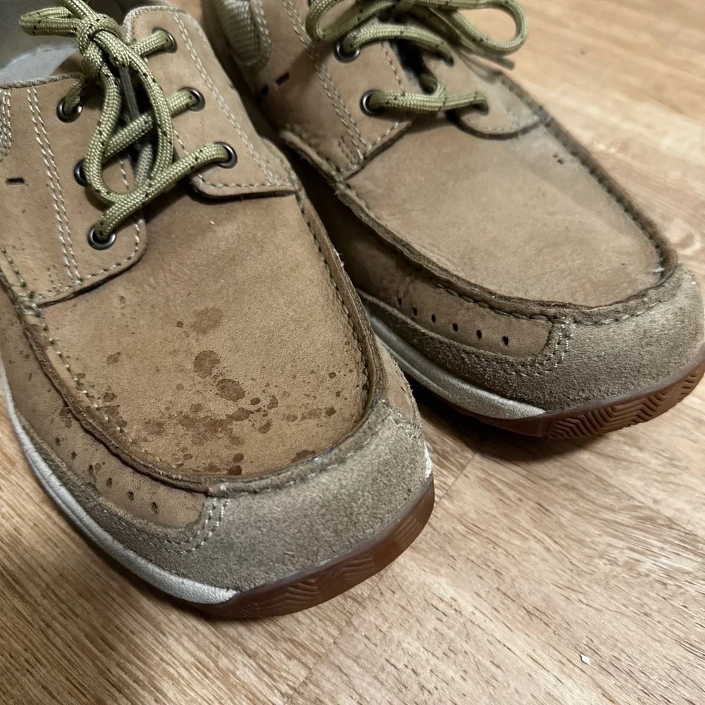 Clarks | Men's Tan‎ Brown Nubuck Coastal Ortholite Leather Boat Shoes, Size 8.5