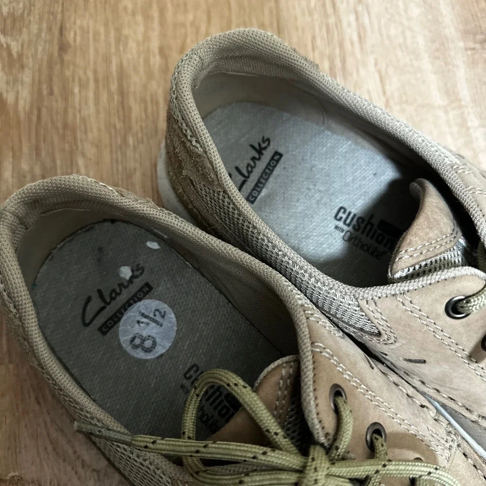 Clarks | Men's Tan‎ Brown Nubuck Coastal Ortholite Leather Boat Shoes, Size 8.5