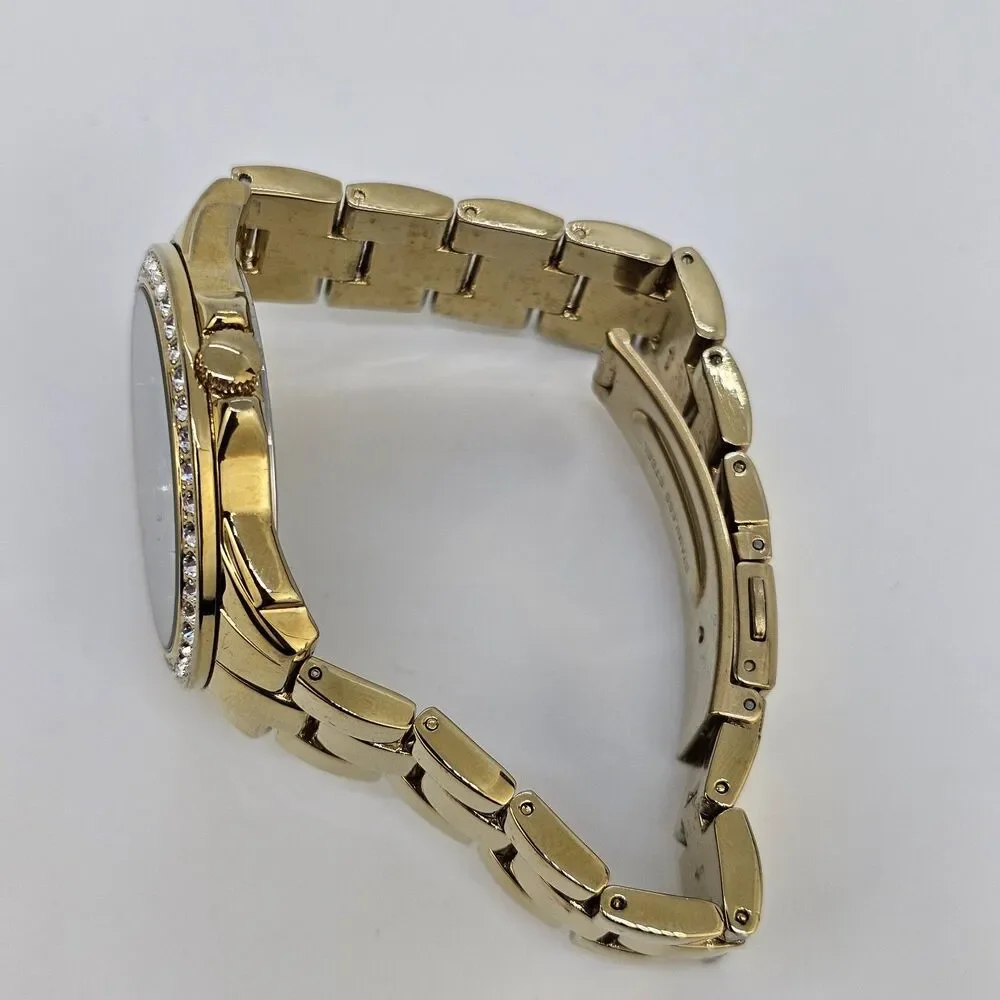 Armitron‎ Women's Watch 40MM Black Dial Gold Tone Bracelet Band 6.5