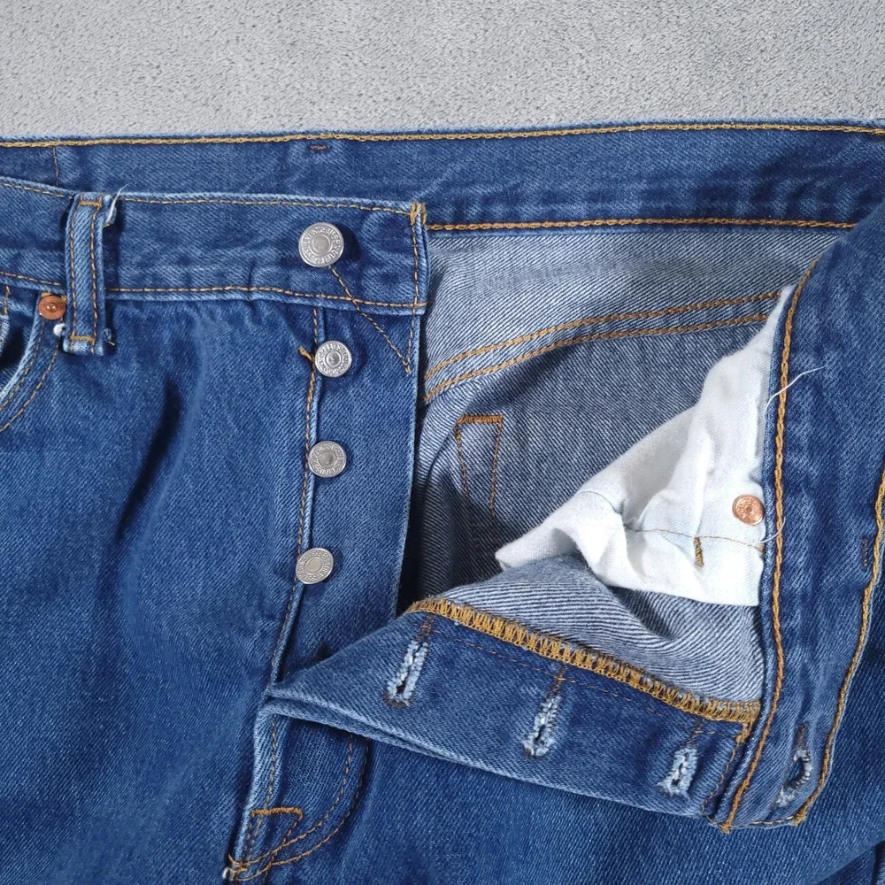 Levi's 501 Jeans Mens 36x30 (Fits 34x28) Blue‎ Button Fly Straight Leg Denim