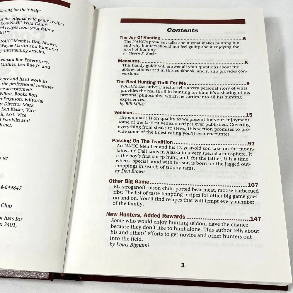 Wild Game Cookbook 1994 Field Tested Recipes North American Hunting Club NAHC
