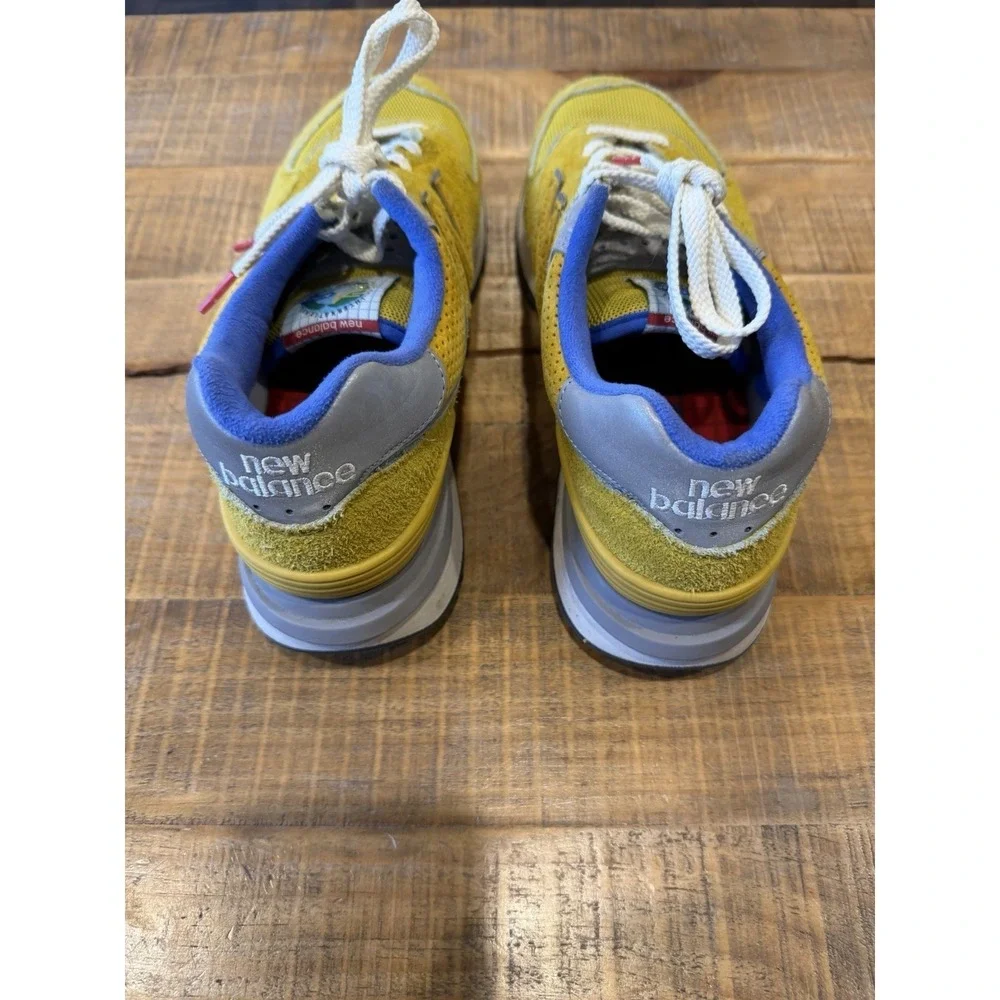 Size 10- New Balance 574 Legacy Bodega International Arrival EUC Blue Yellow‎