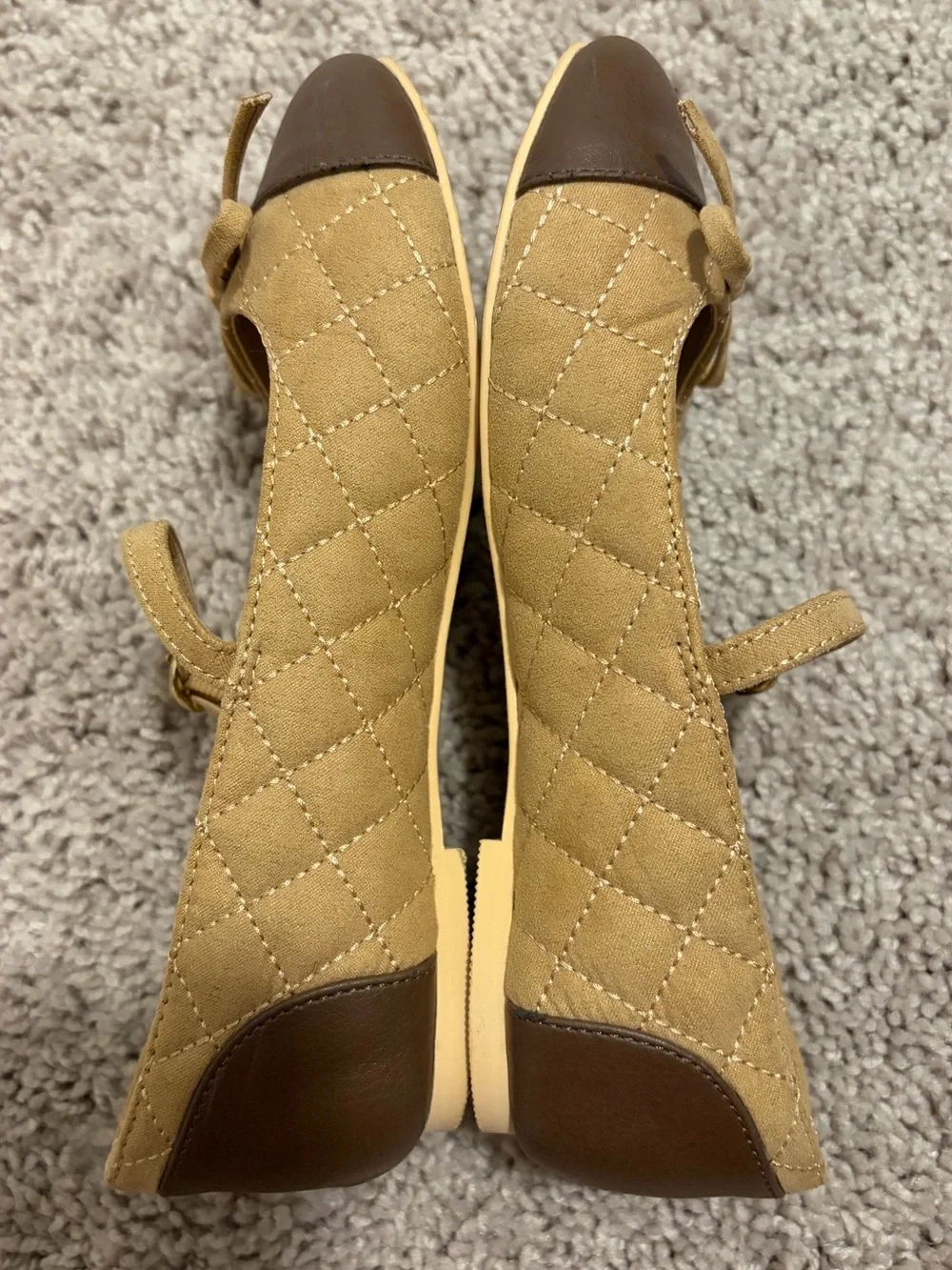 Janie and Jack Quilted Cap Toe Mary Jane Bow Ballet Flats