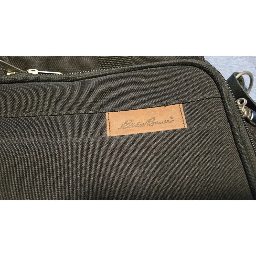Vintage Eddie Bauer Executive Travel Briefcase Laptop Bag Leather Trim YKK