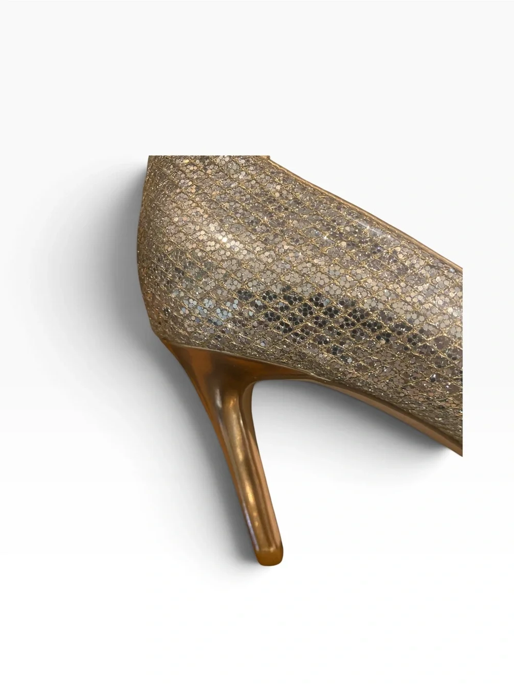 Ivanka Trump Sophia Silver Glitter Gold Pump Platform SZ 7