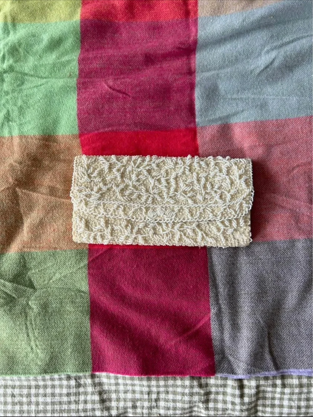 Vintage Beaded Ivory Clutch - Women Accessories