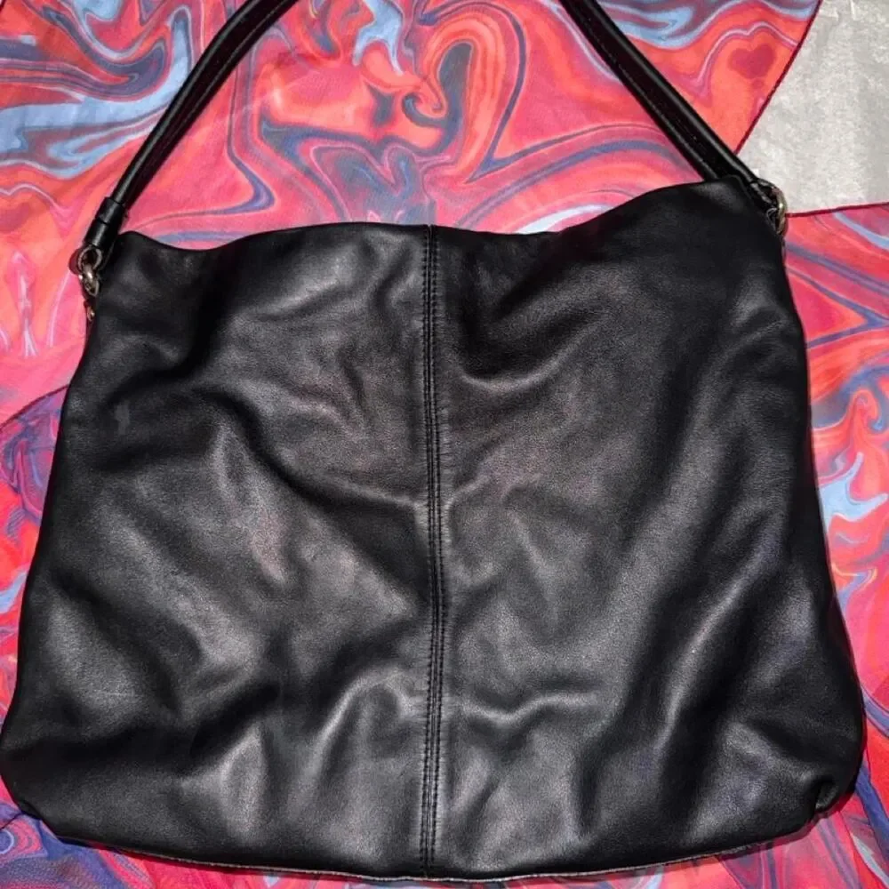Vintage Kate Spade Cobble Hill Leslie Slouchy Black Leather Hobo Bag