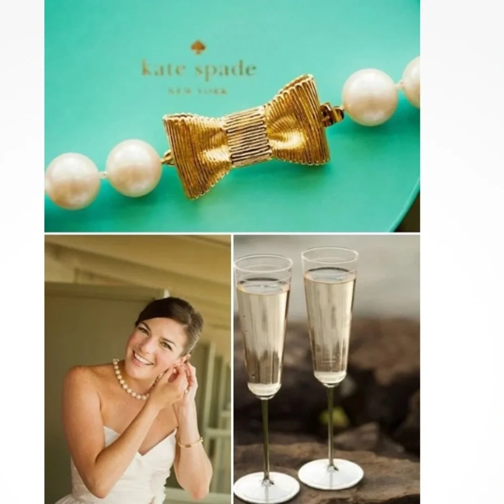 Kate Spade New York “All Wrapped Up Pearls” Necklace Gold 18