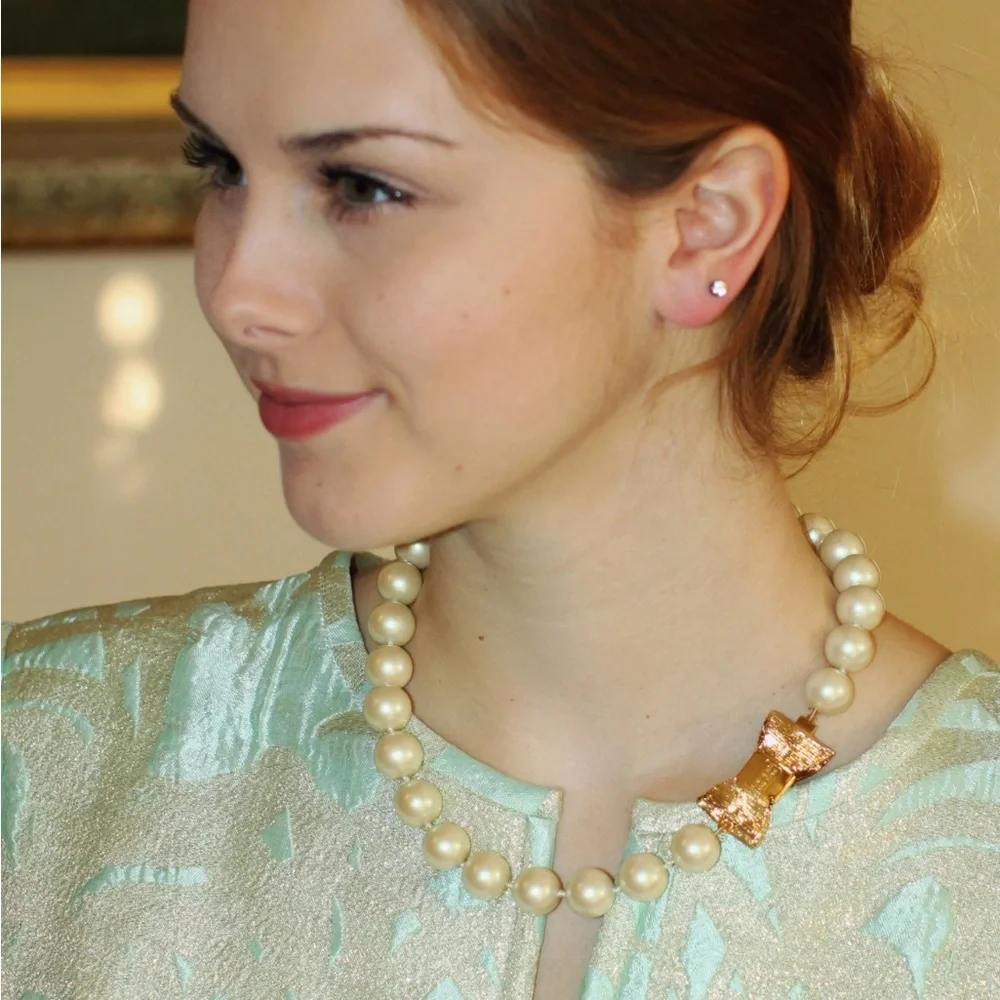 Kate Spade New York “All Wrapped Up Pearls” Necklace Gold 18