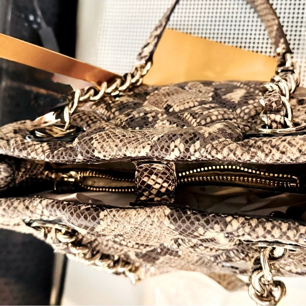 Kate Spade Quilted Maryanne Snakeskin embossed Handbag with dust bag EUC $378