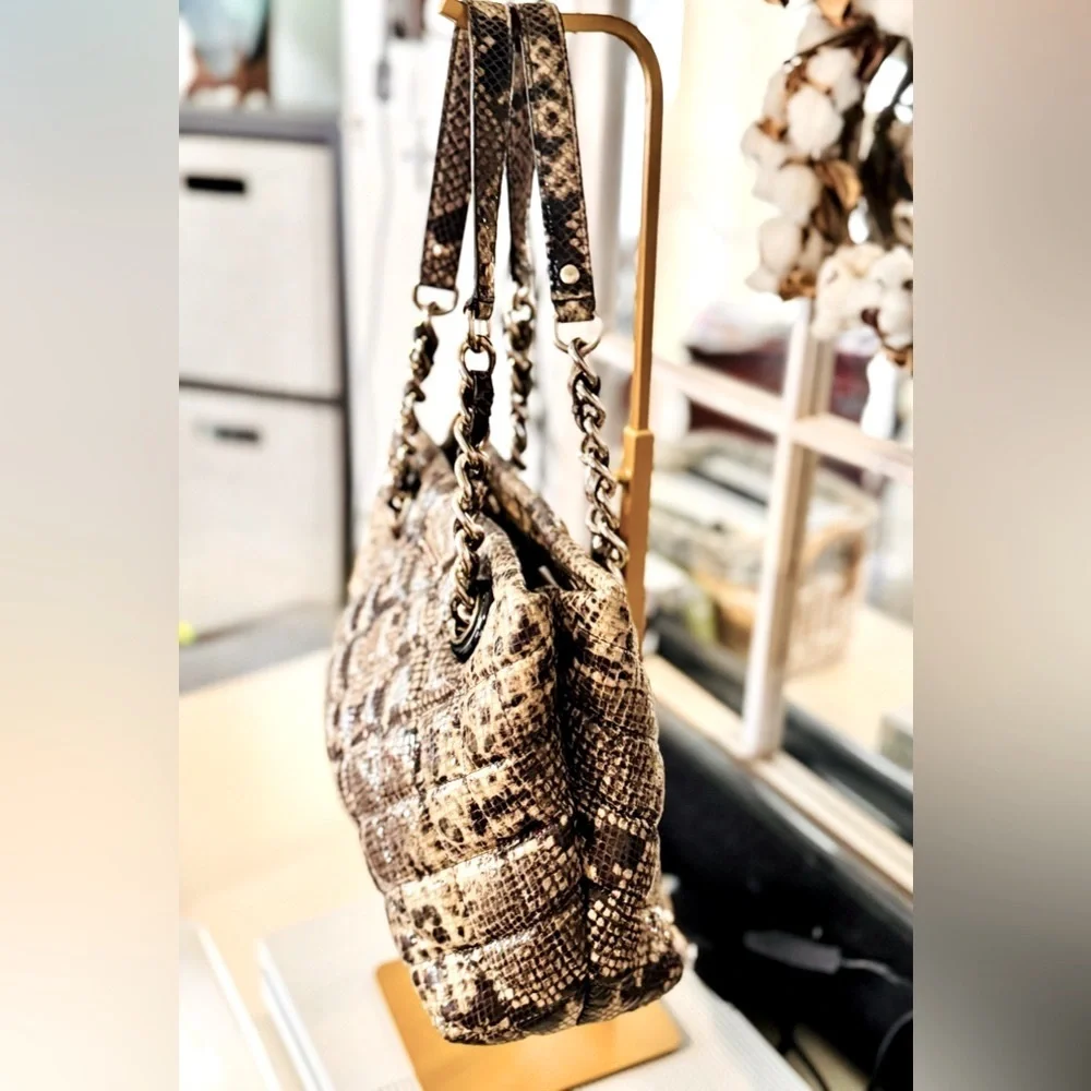 Kate Spade Quilted Maryanne Snakeskin embossed Handbag with dust bag EUC $378