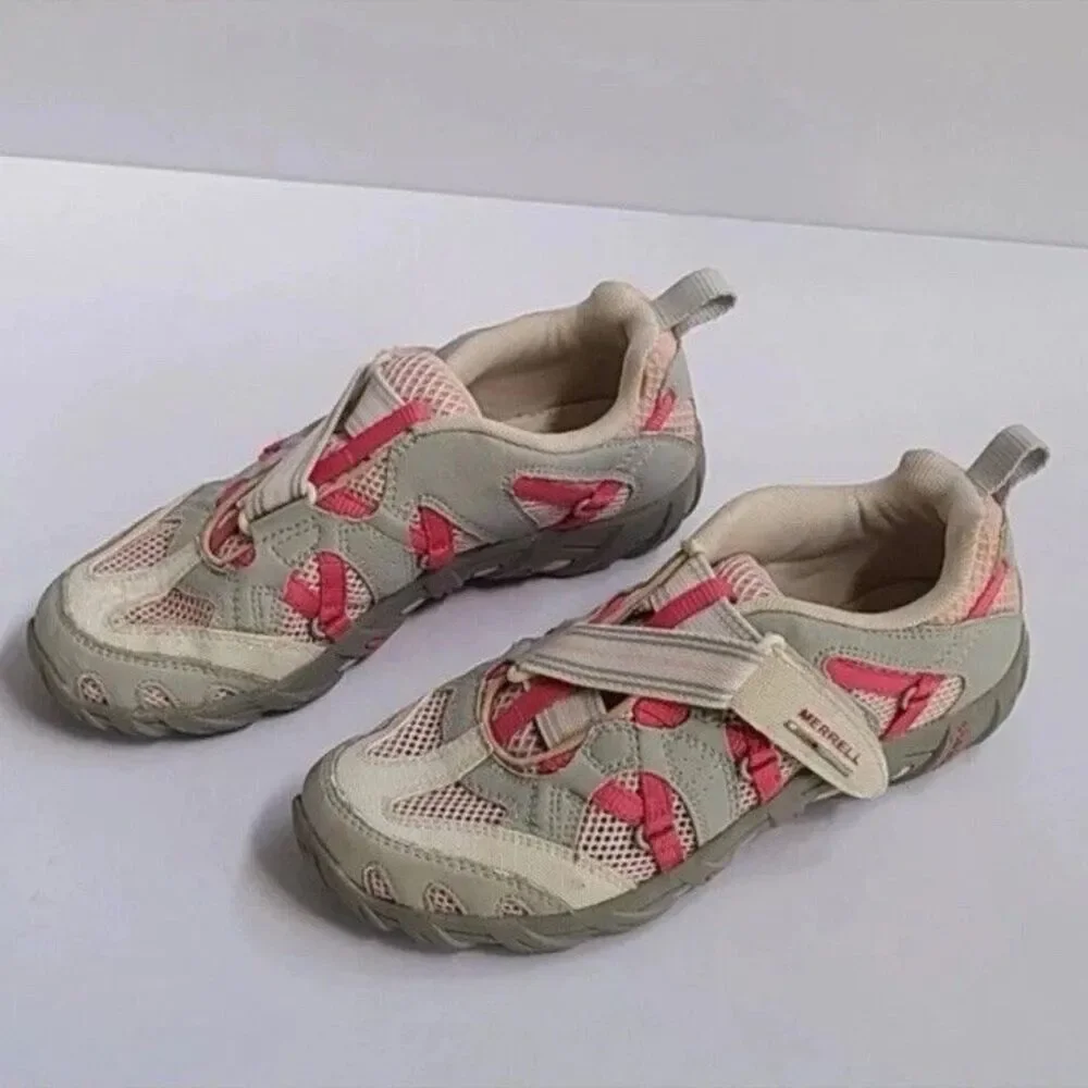 MERRELL Girl Kid Size 2 Pink Grey Waterpro Hiking Shoes