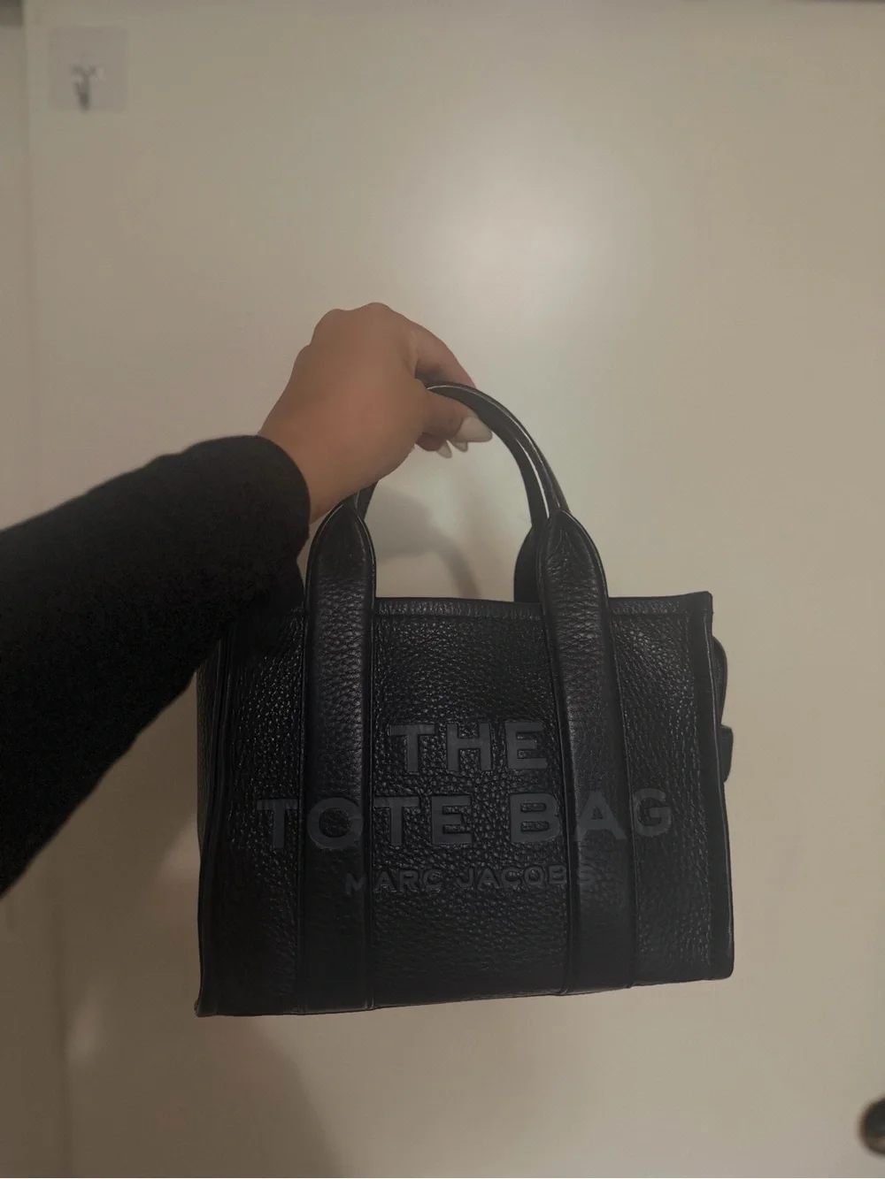 Marc Jacobs Black Pebbled Leather The Tote Bag