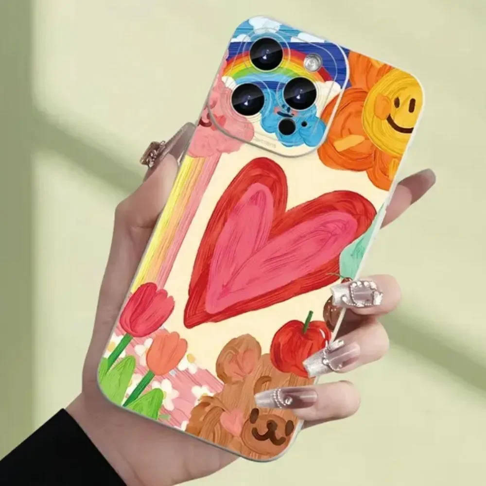 🌸🩷 EUC Colorful Heart Design + Floral Phone Case Bundle iPhone 11 🩷🌸