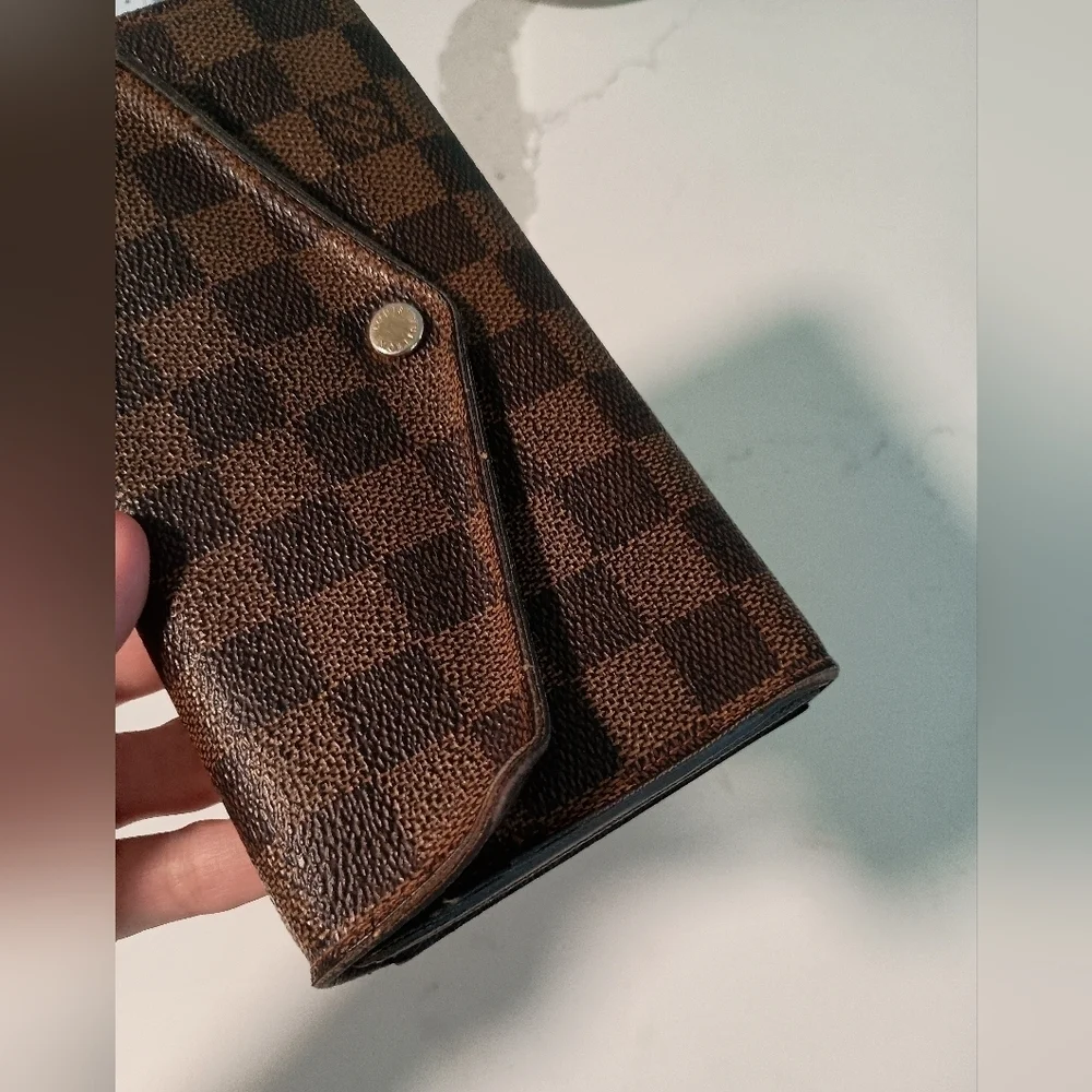 Authentic Louis Vuitton Damier Ebene Josephine Long Bifold Wallet