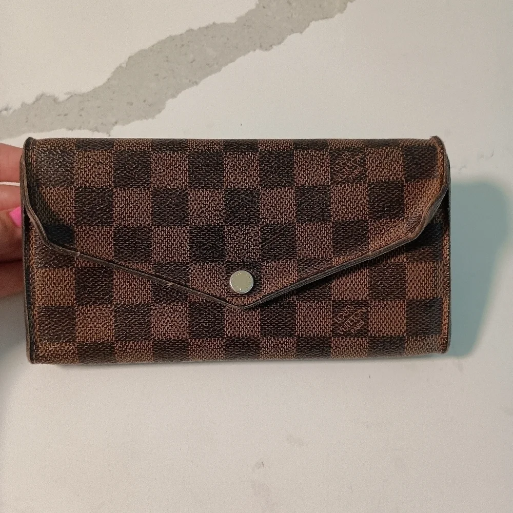 Authentic Louis Vuitton Damier Ebene Josephine Long Bifold Wallet