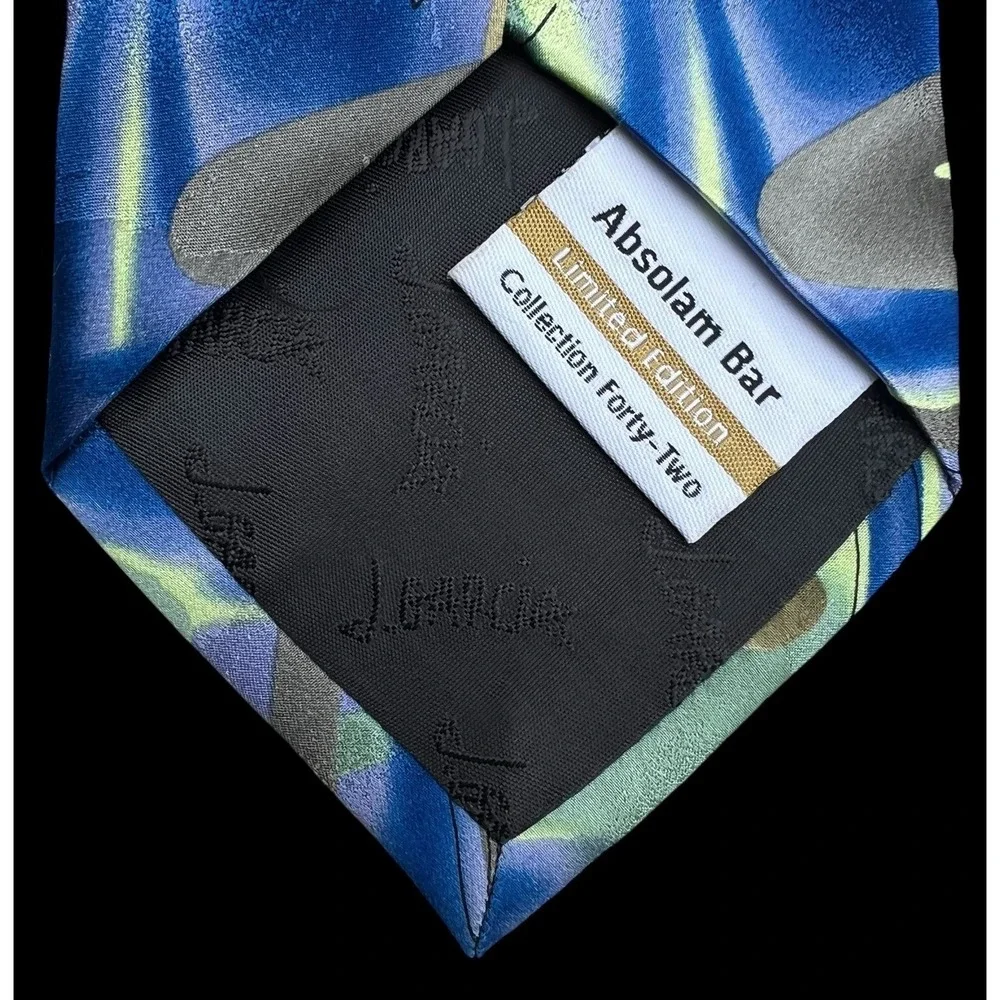 J. Garcia Absolam Bar Limited Edition Collection Forty Two 100% Silk Abstract