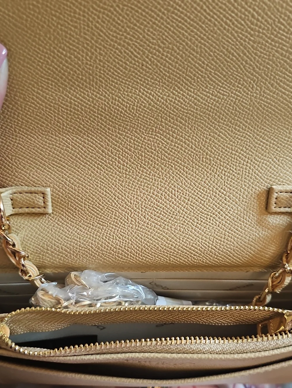 bebe Beige Nwt  & White Canvas Crossbody  Wallet Bag