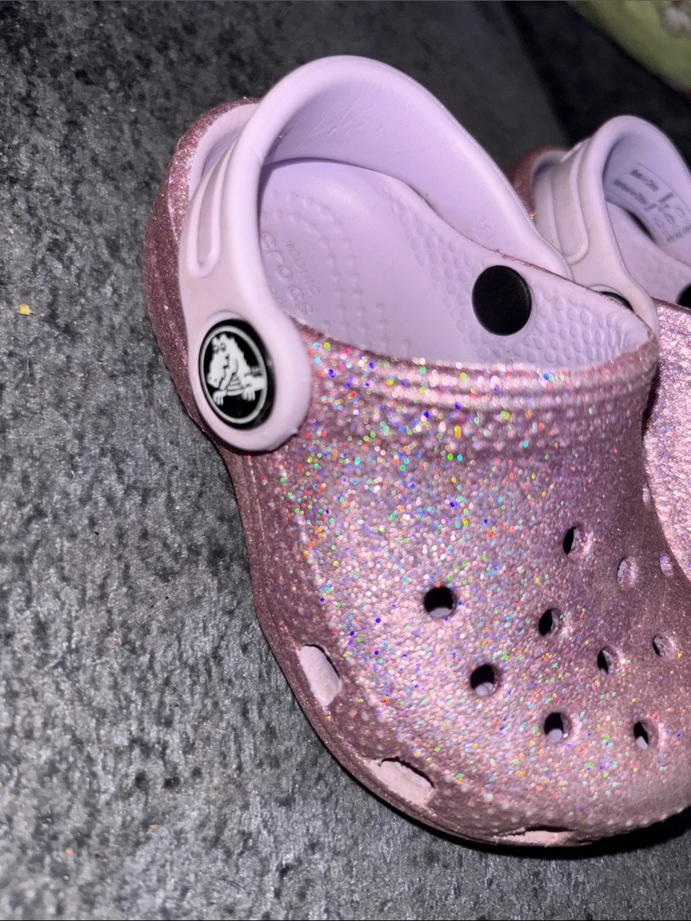 CROCS Kids Glitter Clogs in Sparkling Light Pink