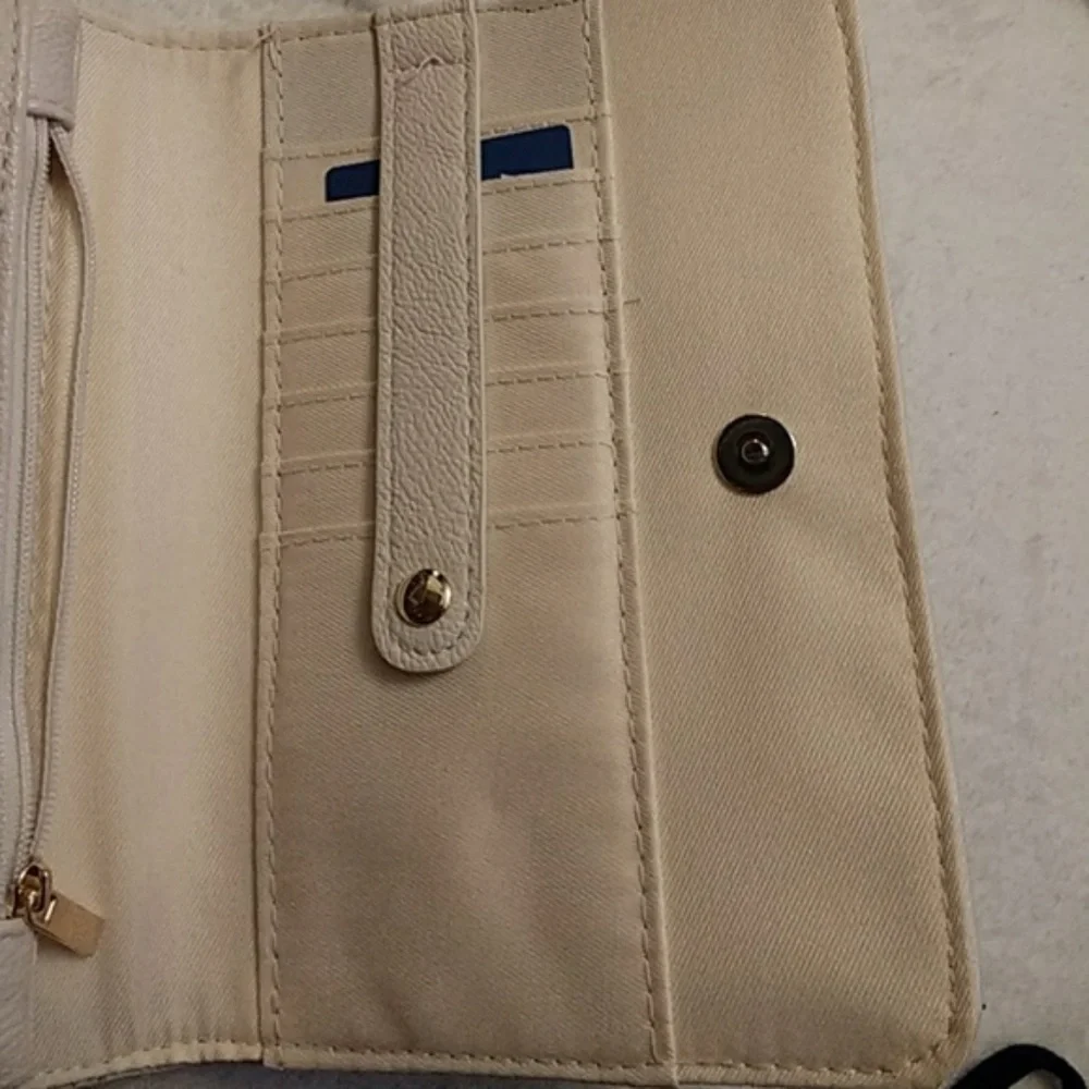 Cream & Straw Crossbody Wallet