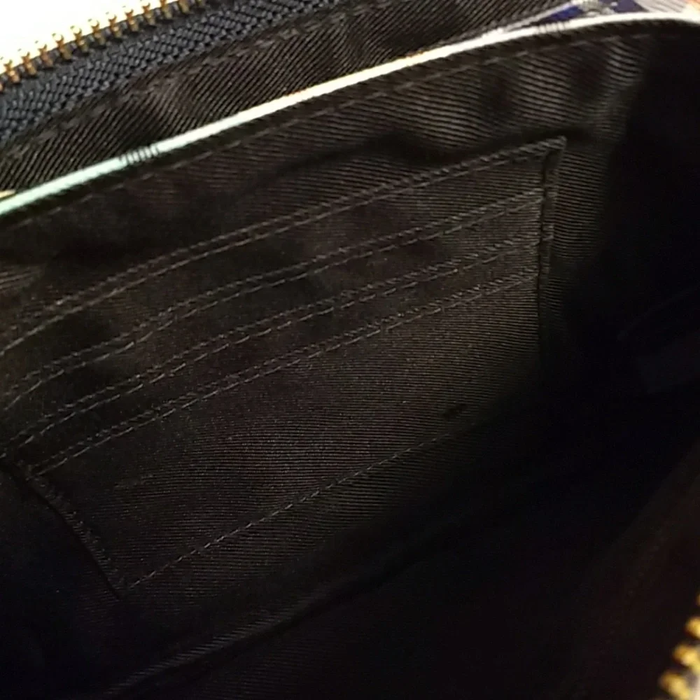 Plaid RFID-Blocking Crossbody Wallet