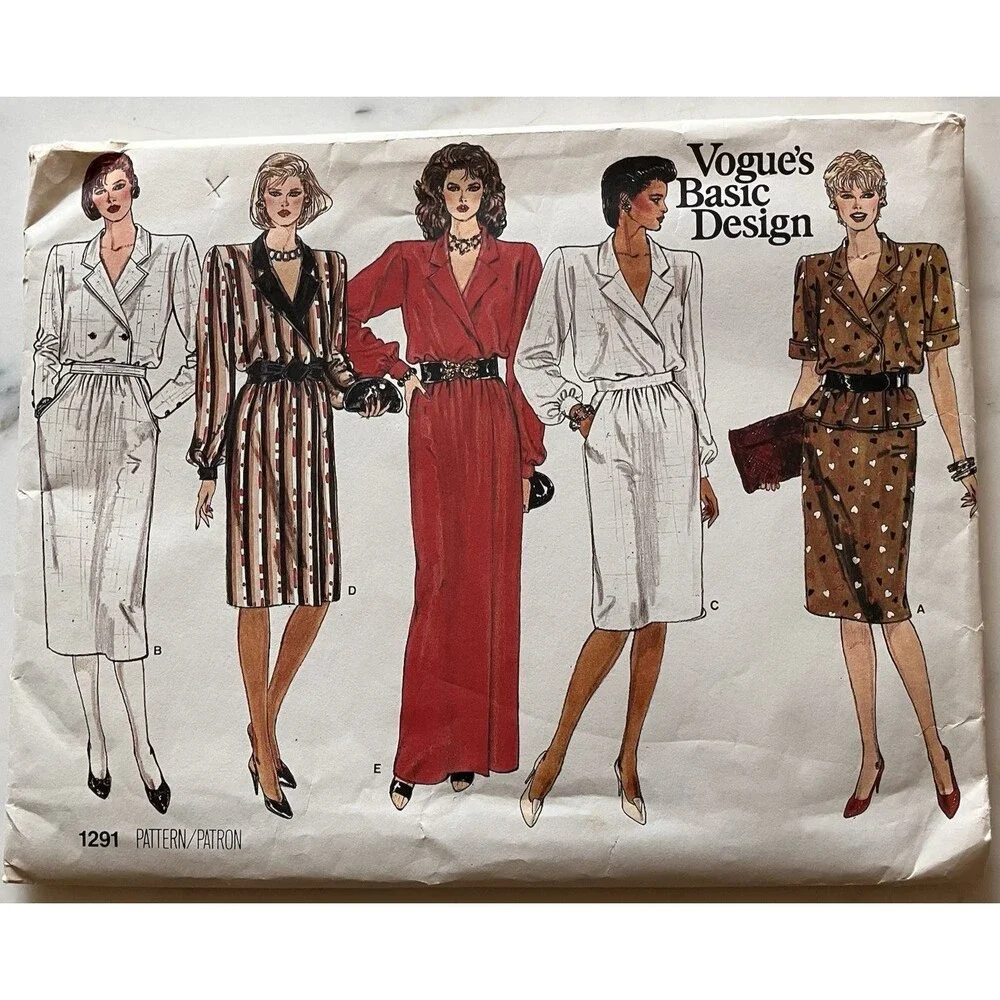 Uncut Vogue 1291 Women’s Dress Pattern Size 14, 16 Or‎ 18 1980’s Vintage