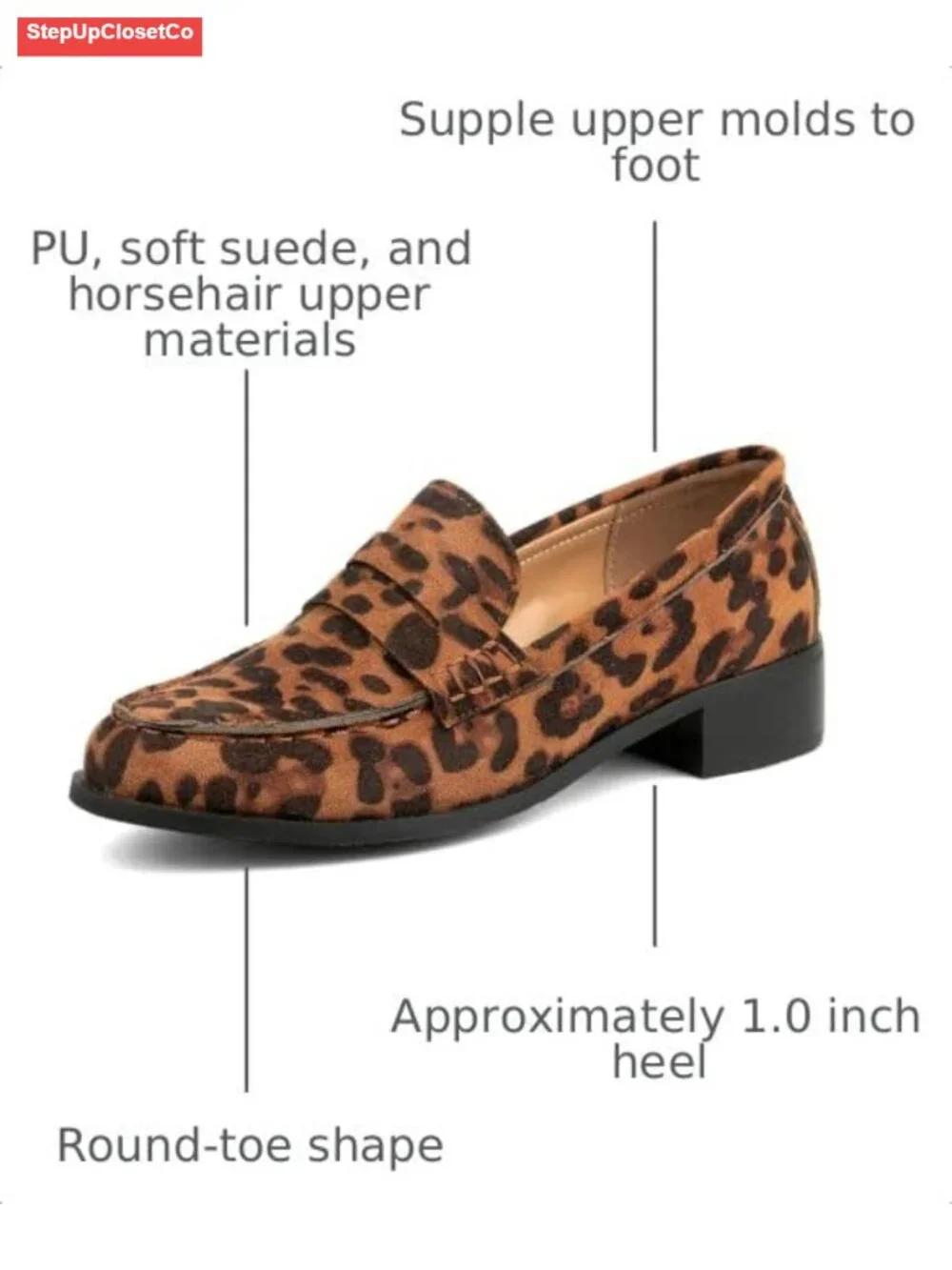 Women's Penny Loafers Low Block Heel Mocc Slip On Comfortable Dress Shoes
