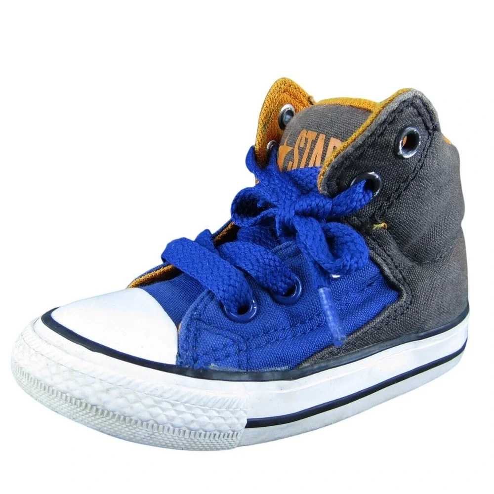Converse Boys Sneaker Shoes Blue Fabric Lace Up Size‎ T 5 Medium