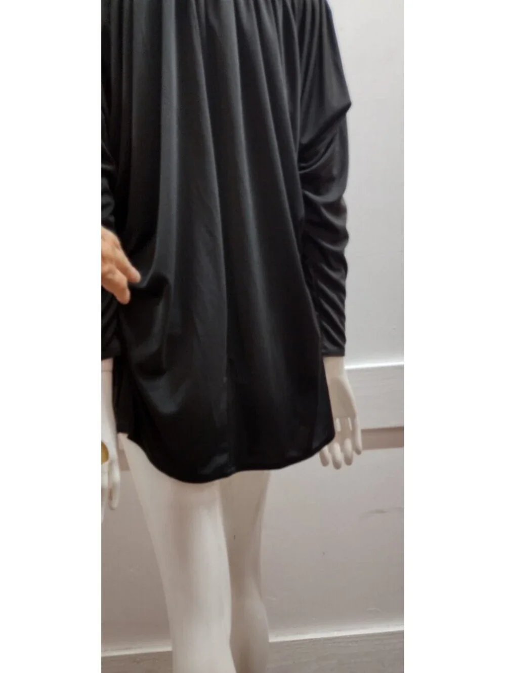 Bill Tice Black Disco Mini Dress Long Sleeve Studio 54 Chic AVANTE-GARDE 70s M/L