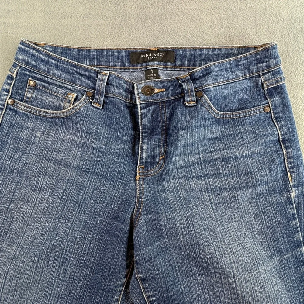 Nine West Jeans Womens 8 Medium Wash Blue‎ Denim Bootcut Stretch Pants