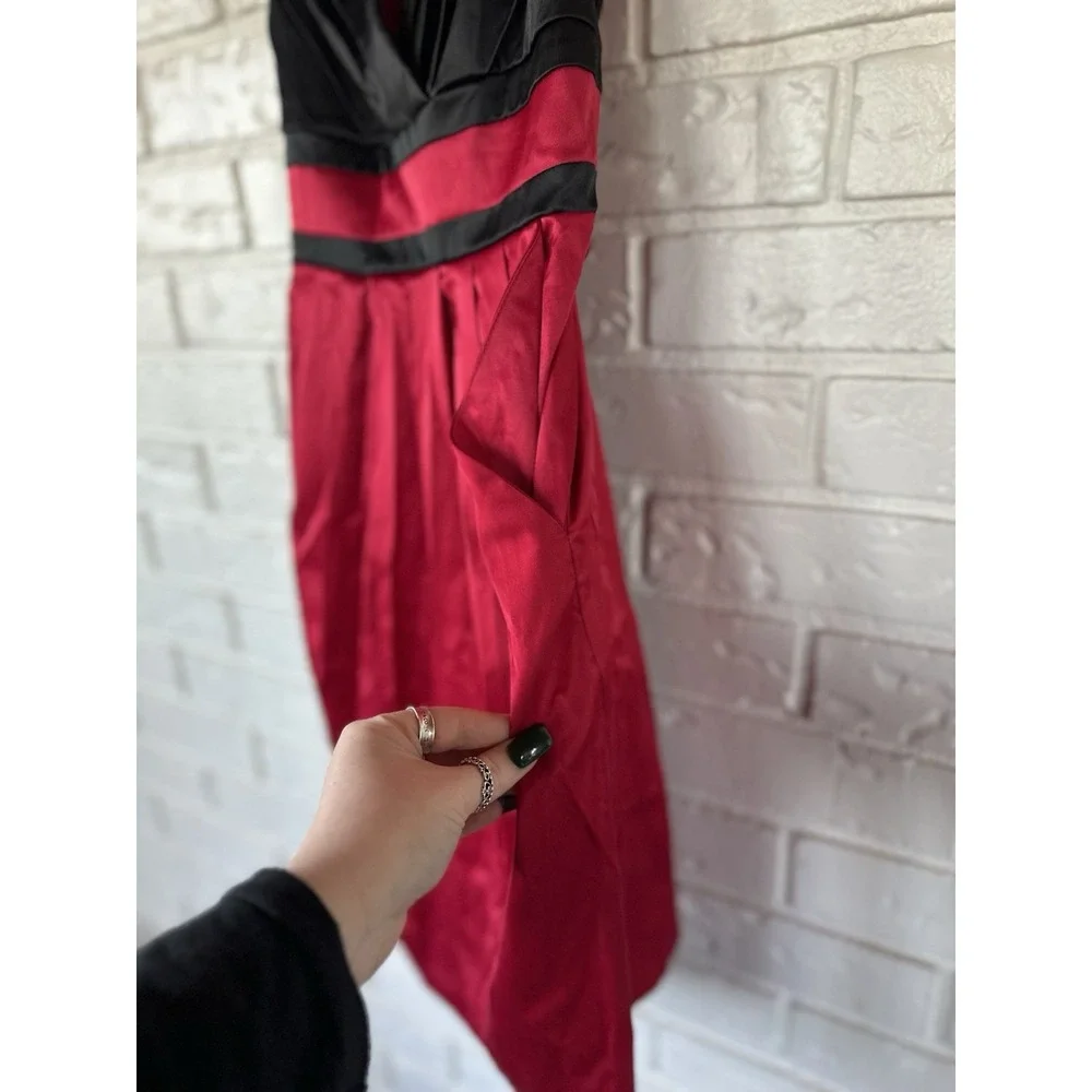 Trixxi Red & Black Satin Y2K‎ Cocktail Dress Juniors Size 9