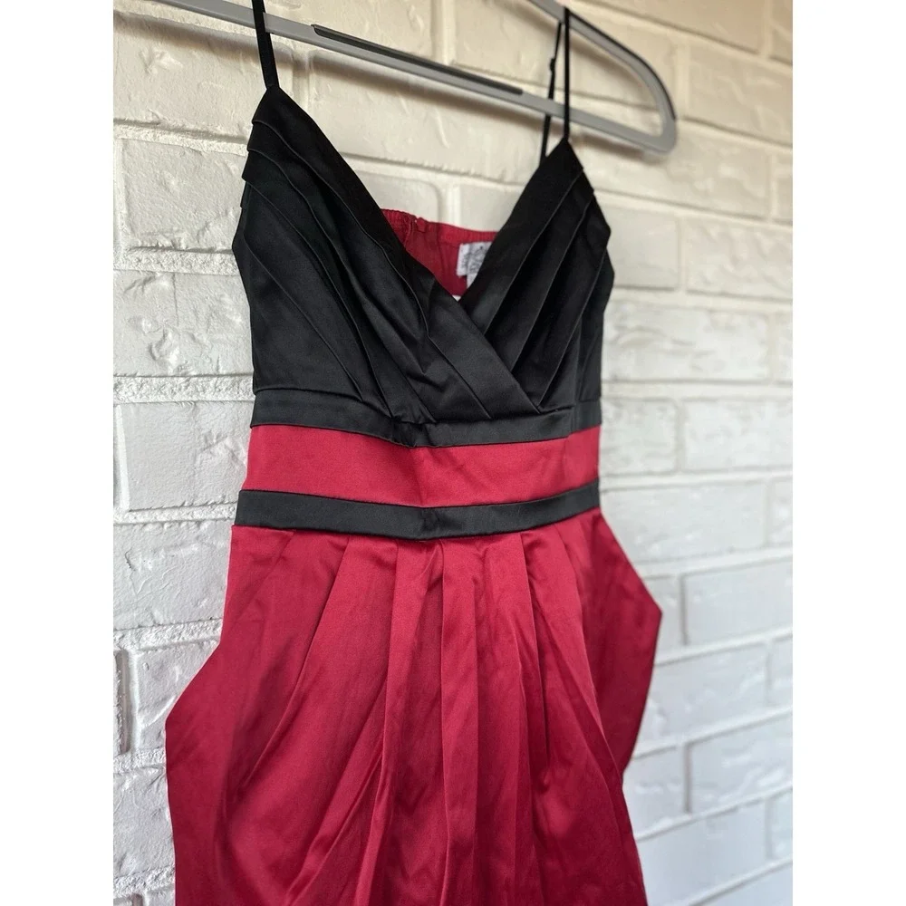 Trixxi Red & Black Satin Y2K‎ Cocktail Dress Juniors Size 9