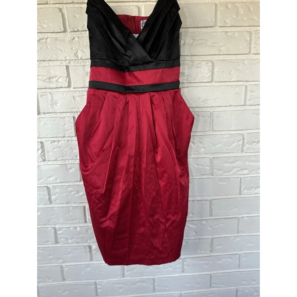 Trixxi Red & Black Satin Y2K‎ Cocktail Dress Juniors Size 9