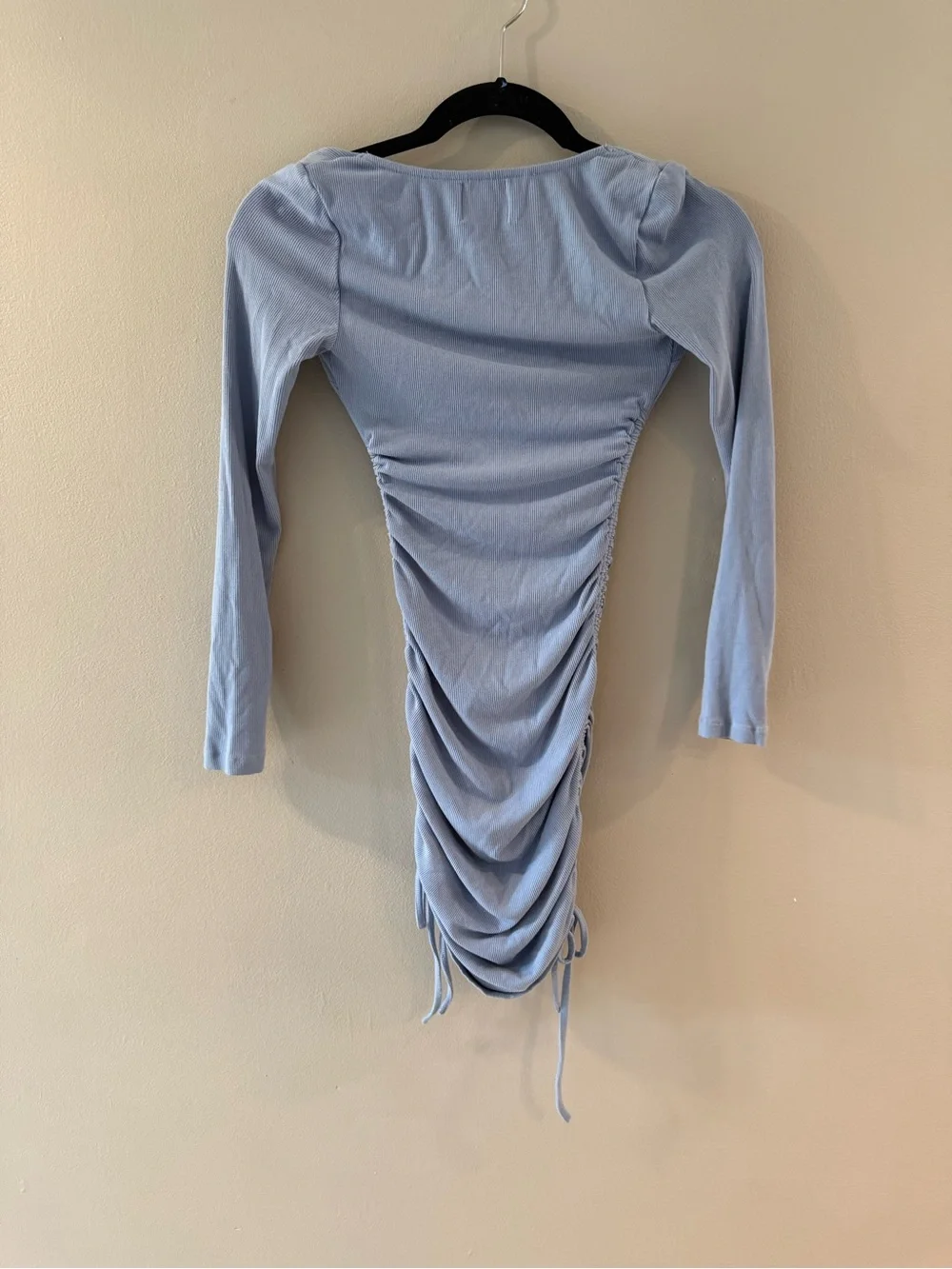 Princess Polly Light Blue Ruched Long Sleeve Bodycon Dress