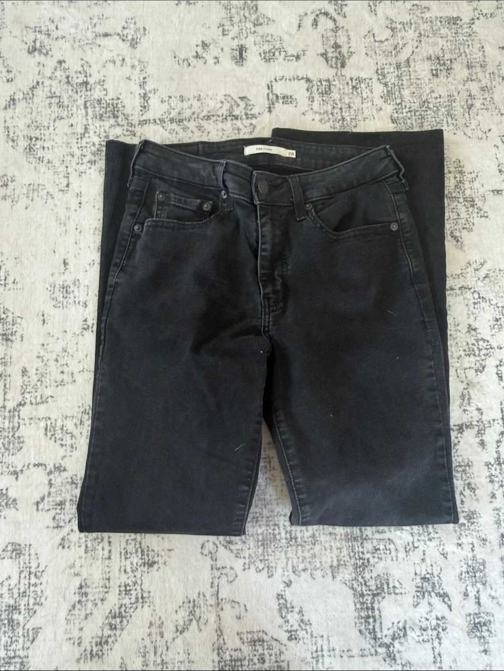 Levi's Black Flared Wide-Leg Jeans