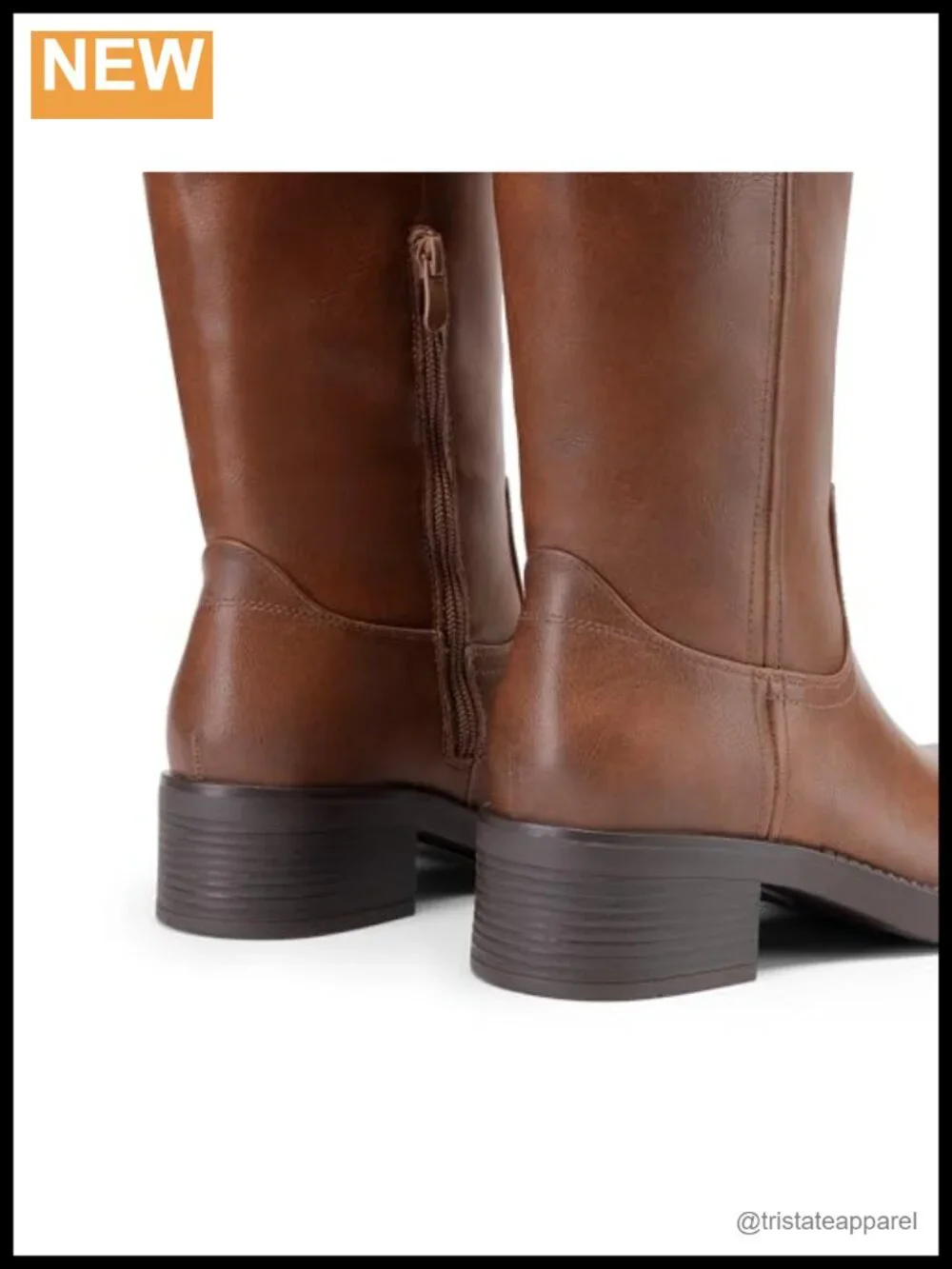 Women's Square Toe Platform Chunky Block Heel Knee High Riding Boots Faux