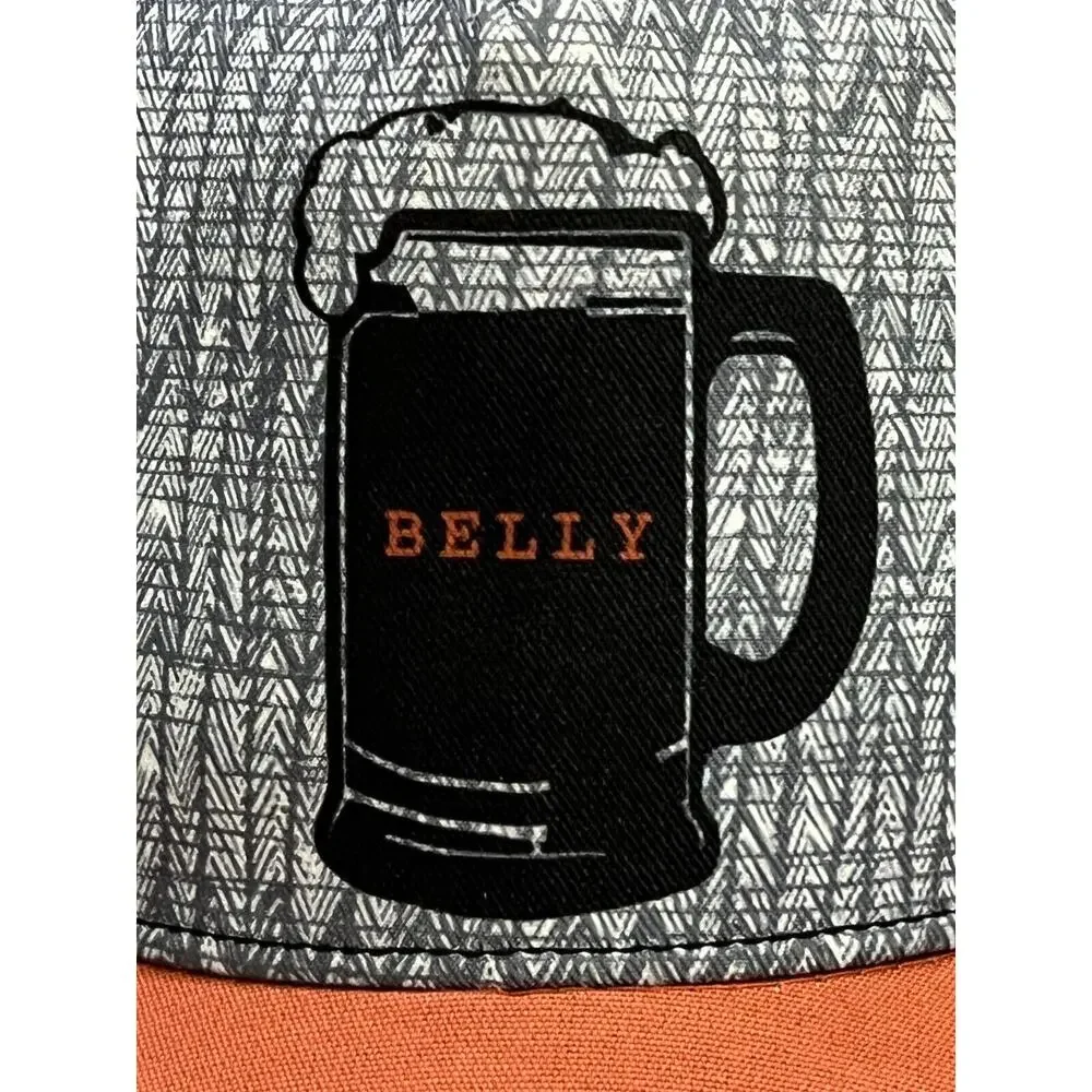 prAna Mens Beer Belly Red Orange Snapback Trucker Hat Baseball Cap Journeyman