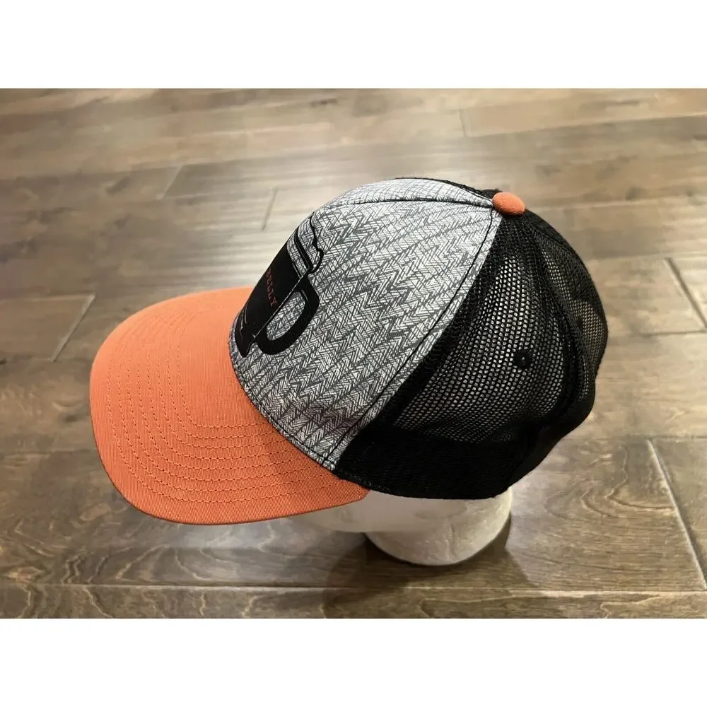 prAna Mens Beer Belly Red Orange Snapback Trucker Hat Baseball Cap Journeyman