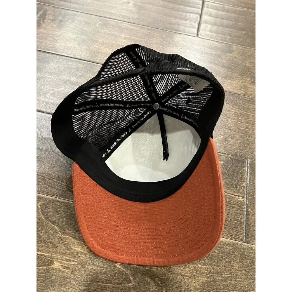prAna Mens Beer Belly Red Orange Snapback Trucker Hat Baseball Cap Journeyman